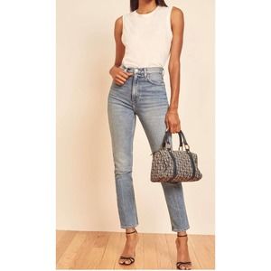 Reformation Liza Ultra High Rise Straight Jeans in Malta